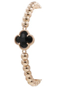 CB2212 Clover Charm Beaded Bracelet - MiMi Wholesale