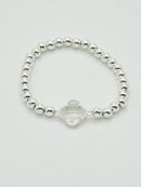 CB2212 Clover Charm Beaded Bracelet - MiMi Wholesale