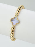 CB2212 Clover Charm Beaded Bracelet - MiMi Wholesale