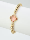 CB2212 Clover Charm Beaded Bracelet - MiMi Wholesale