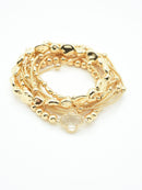 CB2214 Multi Clover Coil Beaded Bracelet - MiMi Wholesale