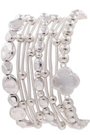 CB2214 Multi Clover Coil Beaded Bracelet - MiMi Wholesale