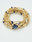 CB2216 Game Day Clover Charm C Accent Beaded Bracelet Set - MiMi Wholesale