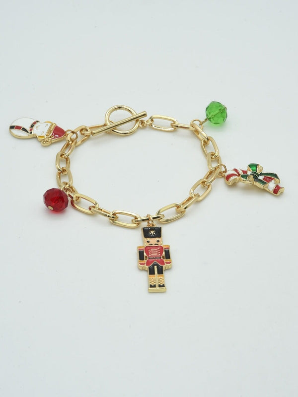 CB2225 Christmas Bead and Charm Bracelet - MiMi Wholesale