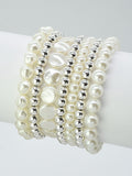 CB2227 Multi Strand CCB & Pearl Bracelet Set - MiMi Wholesale