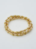 CB2231 3 Piece Gold and Color Bead Multi Strand Set - MiMi Wholesale