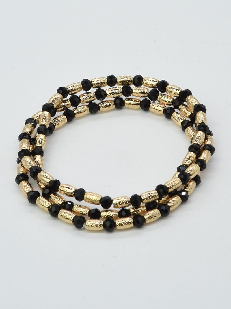 CB2231 3 Piece Gold and Color Bead Multi Strand Set - MiMi Wholesale