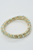 CB2231 3 Piece Gold and Color Bead Multi Strand Set - MiMi Wholesale