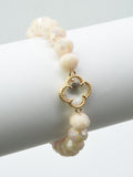 CB2232 Clover Stretch Glass Bead Bracelet - MiMi Wholesale