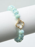 CB2232 Clover Stretch Glass Bead Bracelet - MiMi Wholesale