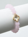 CB2232 Clover Stretch Glass Bead Bracelet - MiMi Wholesale