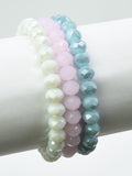 CB2233 Multi Color Glass Bead Stretch Bracelet Set - MiMi Wholesale