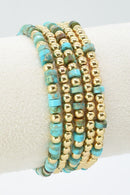CB2241 5 Piece CCB Semi Precious Bracelet Set - MiMi Wholesale