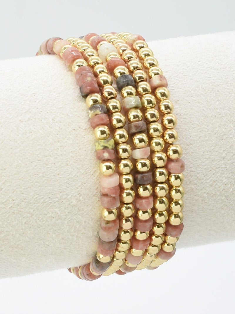 CB2241 5 Piece CCB Semi Precious Bracelet Set - MiMi Wholesale
