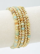 CB2241 5 Piece CCB Semi Precious Bracelet Set - MiMi Wholesale