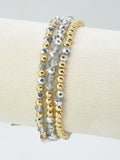 CB2242 4mm 3pcs CCB Glass Bead Bracelets - MiMi Wholesale