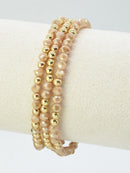 CB2242 4mm 3pcs CCB Glass Bead Bracelets - MiMi Wholesale