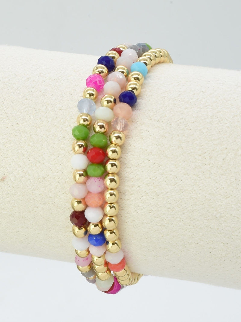 CB2242 4mm 3pcs CCB Glass Bead Bracelets - MiMi Wholesale