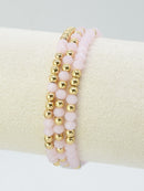 CB2242 4mm 3pcs CCB Glass Bead Bracelets - MiMi Wholesale