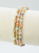 CB2242 4mm 3pcs CCB Glass Bead Bracelets - MiMi Wholesale