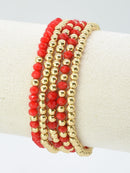 CB2243 5 Piece CCB Glass Bead Bracelet Set - MiMi Wholesale