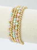CB2243 5 Piece CCB Glass Bead Bracelet Set - MiMi Wholesale