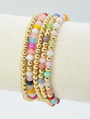 CB2243 5 Piece CCB Glass Bead Bracelet Set - MiMi Wholesale