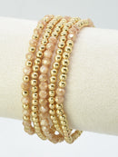 CB2243 5 Piece CCB Glass Bead Bracelet Set - MiMi Wholesale