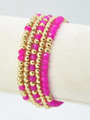 CB2243 5 Piece CCB Glass Bead Bracelet Set - MiMi Wholesale