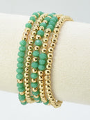 CB2243 5 Piece CCB Glass Bead Bracelet Set - MiMi Wholesale