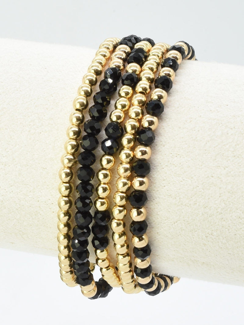 CB2243 5 Piece CCB Glass Bead Bracelet Set - MiMi Wholesale