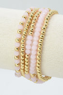 CB2243 5 Piece CCB Glass Bead Bracelet Set - MiMi Wholesale