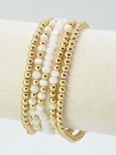 CB2243 5 Piece CCB Glass Bead Bracelet Set - MiMi Wholesale