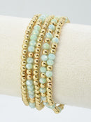 CB2243 5 Piece CCB Glass Bead Bracelet Set - MiMi Wholesale