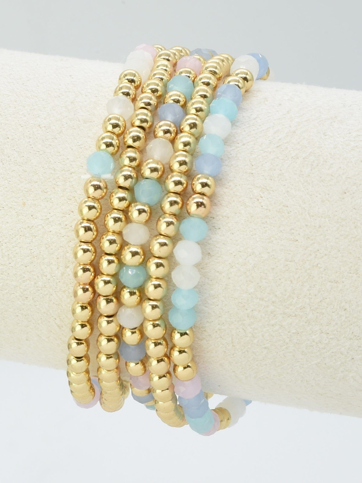CB2243 5 Piece CCB Glass Bead Bracelet Set - MiMi Wholesale