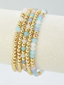 CB2243 5 Piece CCB Glass Bead Bracelet Set - MiMi Wholesale