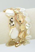 CB2253 3 Piece CCB Pearl Stretch Bracelet Set - MiMi Wholesale