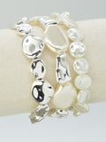 CB2253 3 Piece CCB Pearl Stretch Bracelet Set - MiMi Wholesale