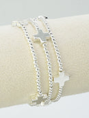 CB2255 3 Piece Cross Beaded Bracelet Set - MiMi Wholesale