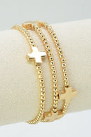 CB2255 3 Piece Cross Beaded Bracelet Set - MiMi Wholesale