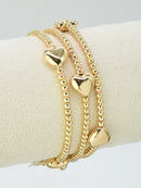 CB2256 3 Piece Heart Beaded Bracelet Set - MiMi Wholesale