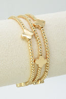 CB2258 3 Piece Clover Beaded Bracelet Set - MiMi Wholesale