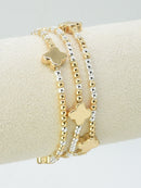 CB2258 3 Piece Clover Beaded Bracelet Set - MiMi Wholesale