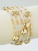 CB2260 5 Piece Heart Beaded Bracelet Set - MiMi Wholesale