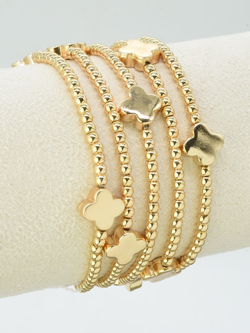 CB2262 5 Piece Clover Stretch Bracelet Set - MiMi Wholesale