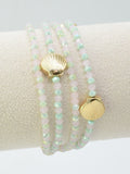 CB2264 4 Piece Glass Bead and Shell Bracelet Set - MiMi Wholesale
