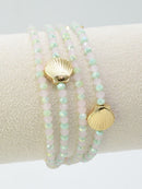 CB2264 4 Piece Glass Bead and Shell Bracelet Set - MiMi Wholesale