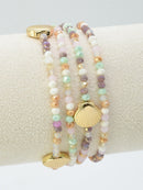 CB2264 4 Piece Glass Bead and Shell Bracelet Set - MiMi Wholesale