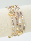 CB2265 4 Piece Glass Bead and Clover Bracelet Set - MiMi Wholesale