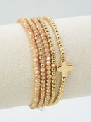 CB2266 5 Piece Glass CCB Stretch Bracelet Set - MiMi Wholesale